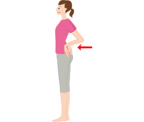 腰のストレッチをしている女性のイメージ