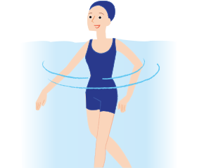 水中で運動をする女性のイメージ