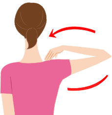 肩を回す肩甲骨のストレッチのイメージ